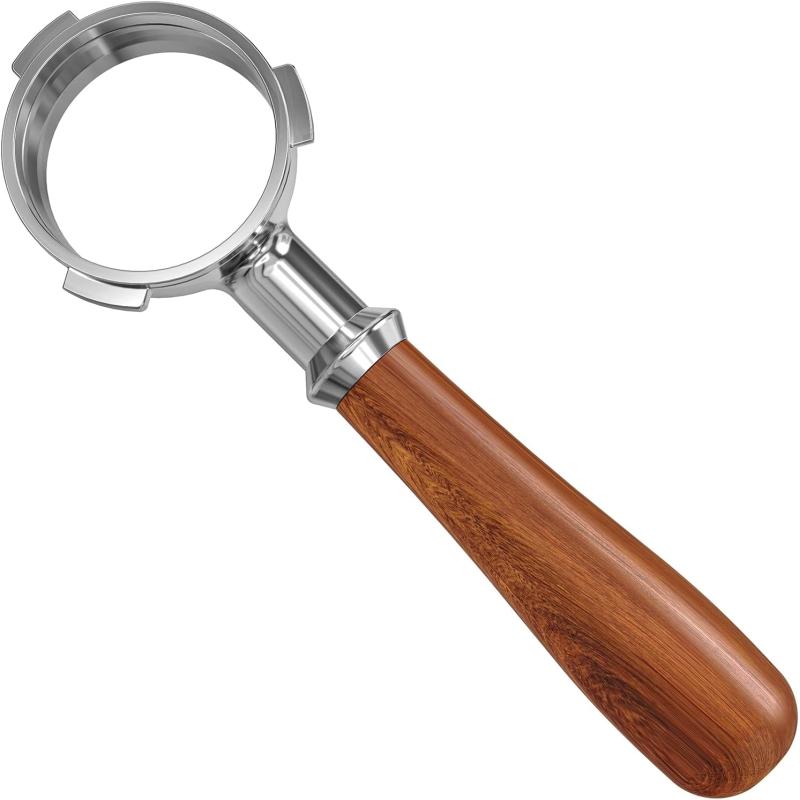 54mm Bottomless Portafilter Natural Wood Handle